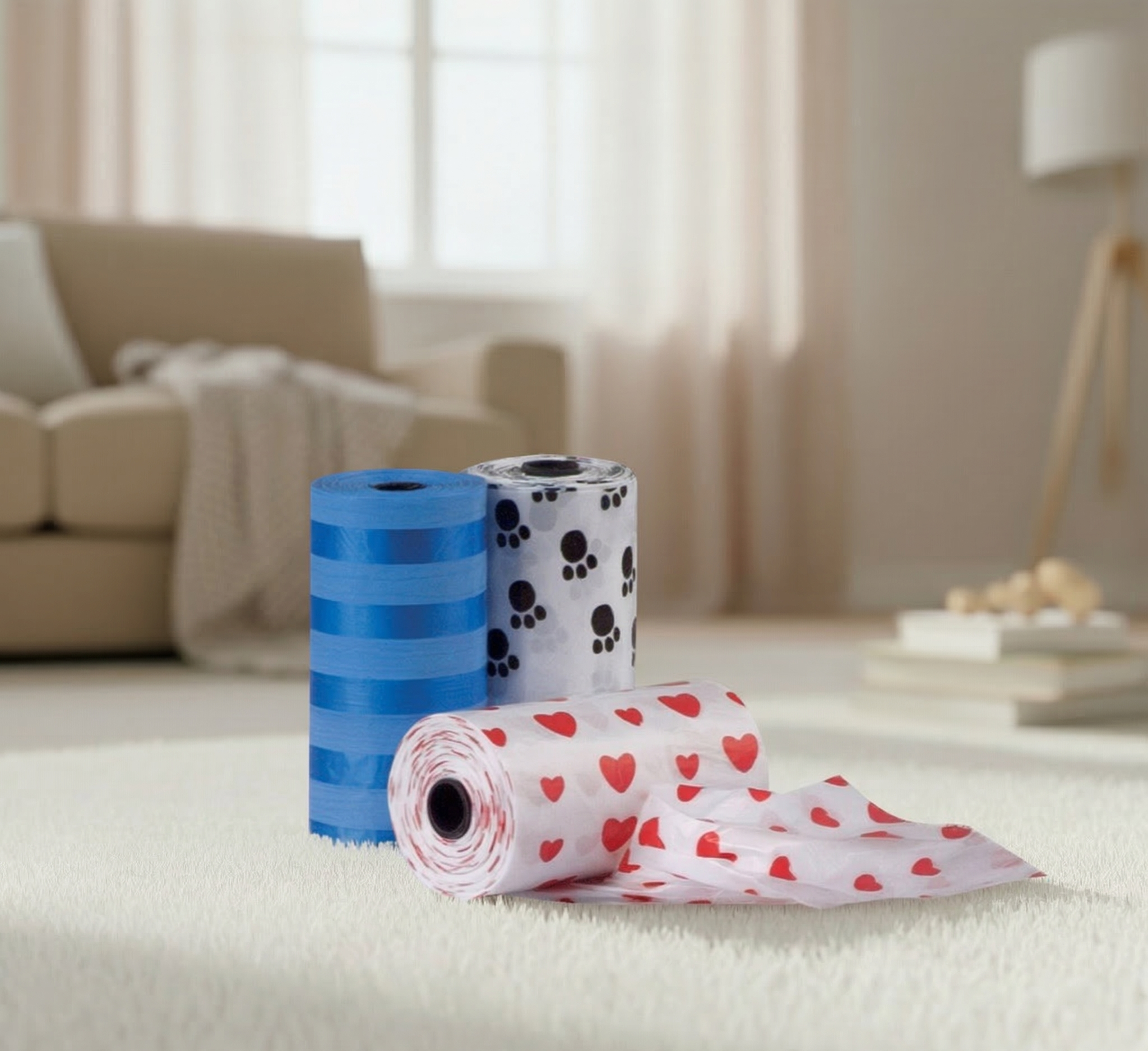 Lot de 3 rouleaux 20 sachets ramasse crotte