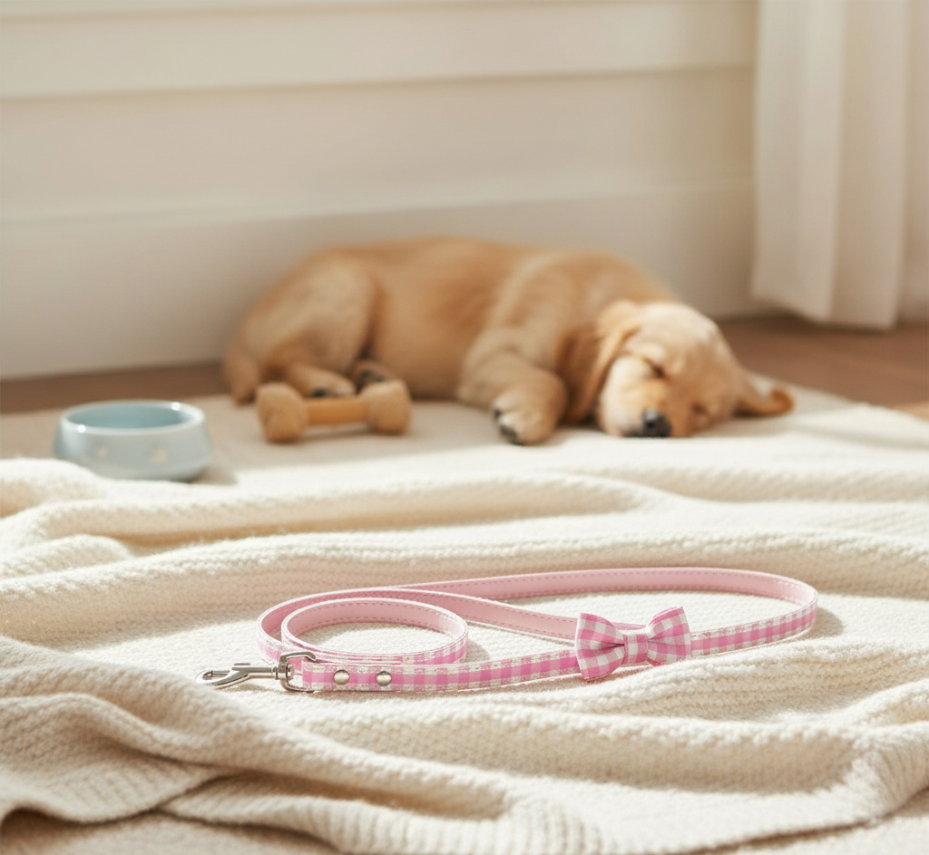 Laisse Vichy Rose Doogy Fashion