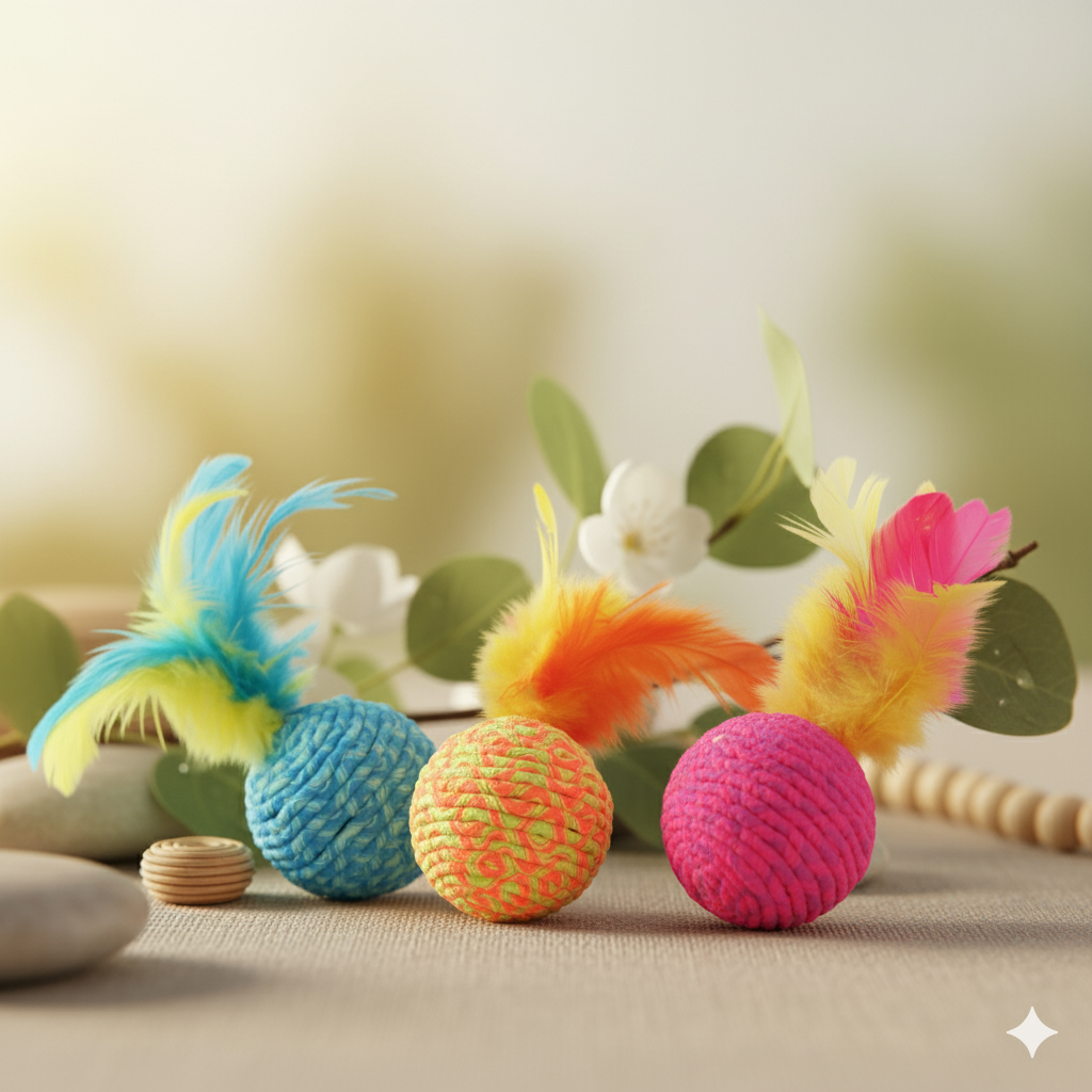 Jouet balle élastique pour chat