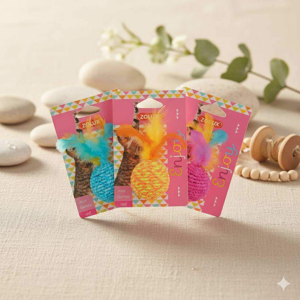 Jouet balle élastique pour chat